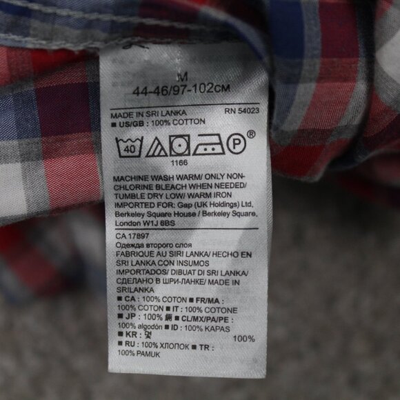 Banana Republic Camden Fit Shirt Mens Medium Red/Blue Custom 078 Wash L/S Cotton - Picture 8 of 11
